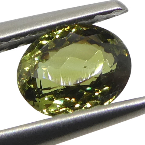 0.54ct Oval Yellowish Green to Yellowish Brown Alexandrite from Sri Lanka, Unheated