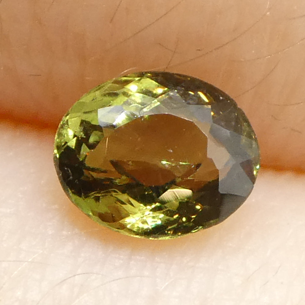 0.54ct Oval Yellowish Green to Yellowish Brown Alexandrite from Sri Lanka, Unheated - Skyjems Wholesale Gemstones