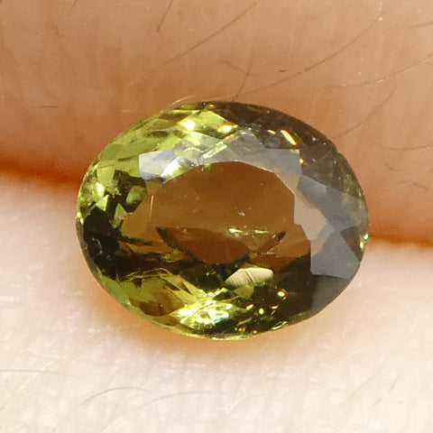 0.54ct Oval Yellowish Green to Yellowish Brown Alexandrite from Sri Lanka, Unheated