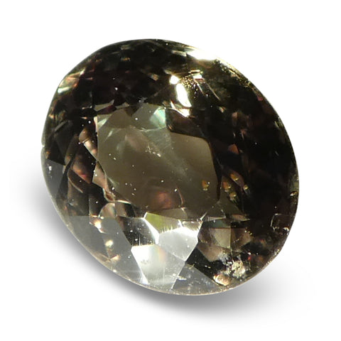 0.54ct Oval Yellowish Green to Yellowish Brown Alexandrite from Sri Lanka, Unheated