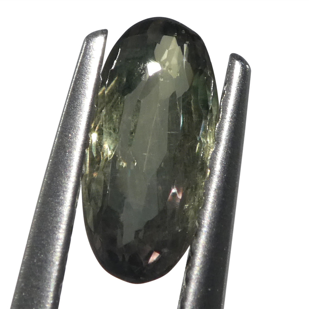 0.83ct Oval Yellowish Green to Yellowish Brown Alexandrite from Sri Lanka, Unheated - Skyjems Wholesale Gemstones