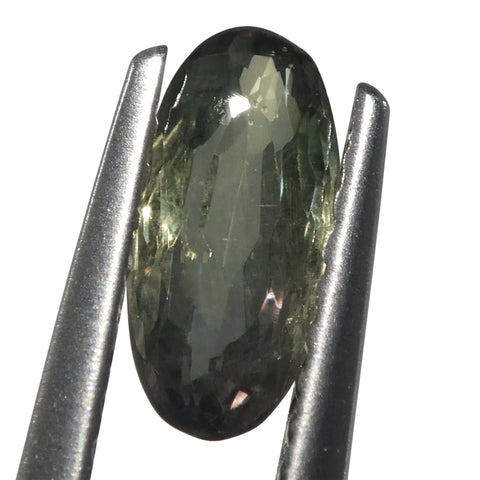 0.83ct Oval Yellowish Green to Yellowish Brown Alexandrite from Sri Lanka, Unheated