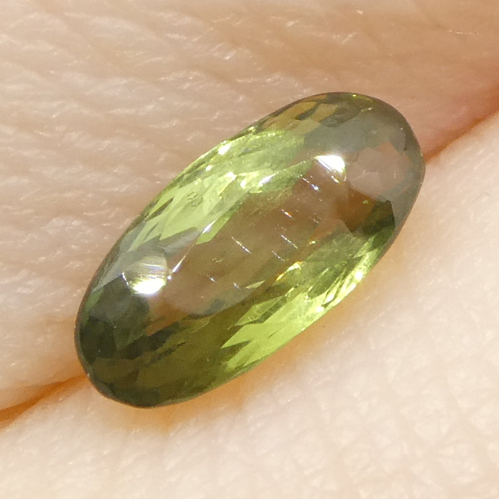 0.83ct Oval Yellowish Green to Yellowish Brown Alexandrite from Sri Lanka, Unheated - Skyjems Wholesale Gemstones