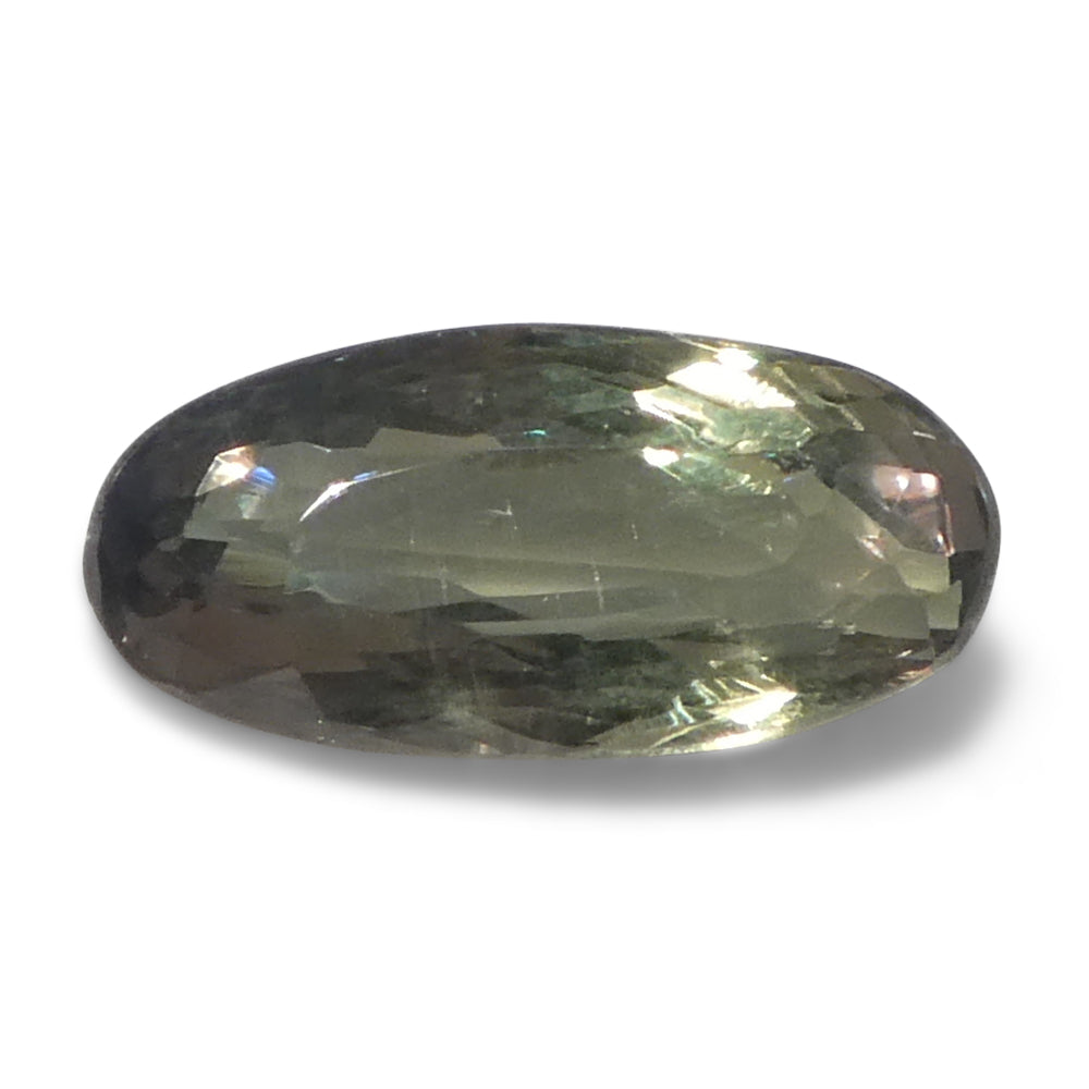 0.83ct Oval Yellowish Green to Yellowish Brown Alexandrite from Sri Lanka, Unheated - Skyjems Wholesale Gemstones