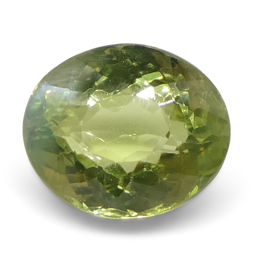 Alexandrite 0.9 cts 6.21 x 5.20 x 3.47 mm Oval Yellowish Green changing to Greenish Yellow  $900