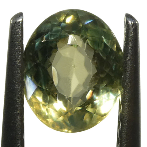 0.9ct Oval Yellowish Green to Greenish Yellow Alexandrite from Sri Lanka, Unheated