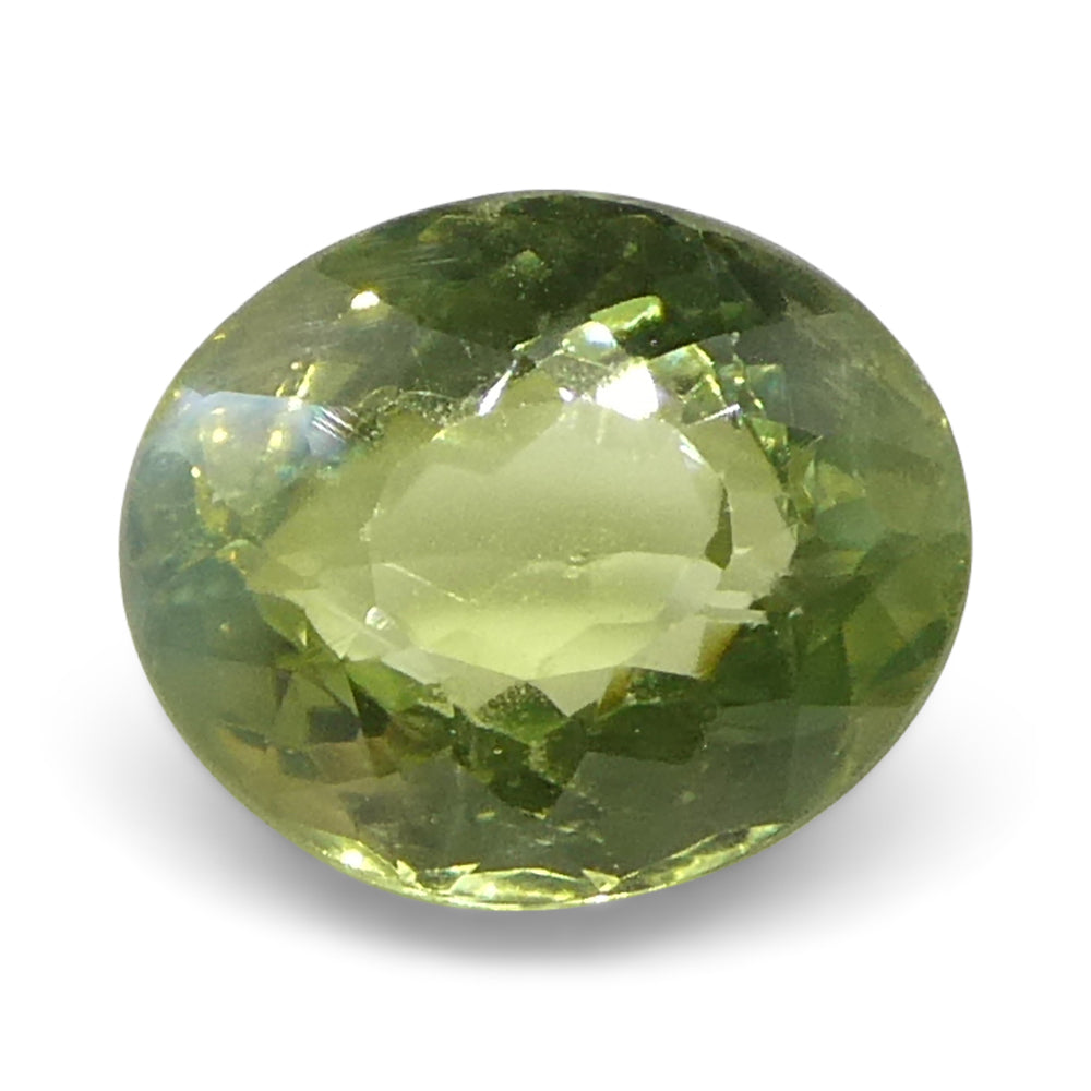 0.9ct Oval Yellowish Green to Greenish Yellow Alexandrite from Sri Lanka, Unheated - Skyjems Wholesale Gemstones