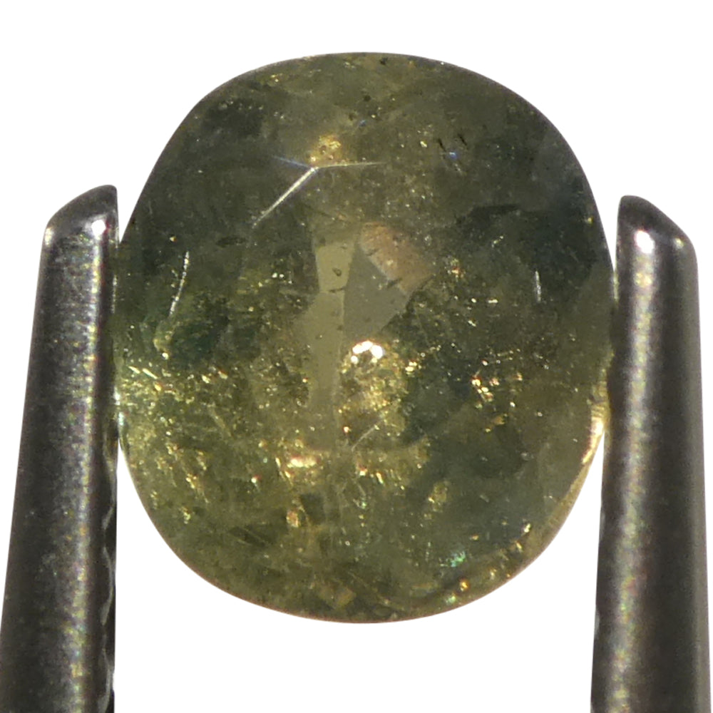 0.6ct Oval Yellowish Green to Greenish Yellow Alexandrite from Sri Lanka, Unheated - Skyjems Wholesale Gemstones