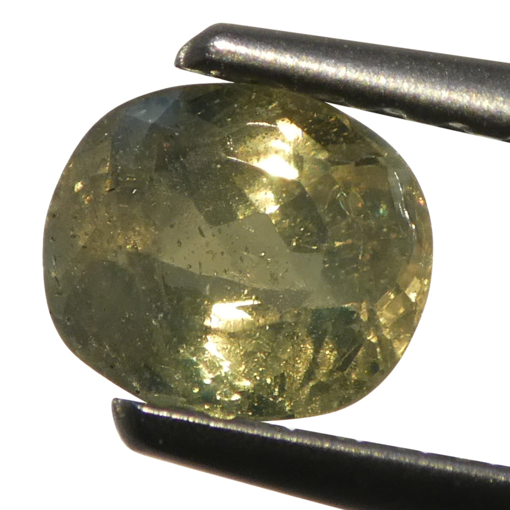 0.6ct Oval Yellowish Green to Greenish Yellow Alexandrite from Sri Lanka, Unheated - Skyjems Wholesale Gemstones