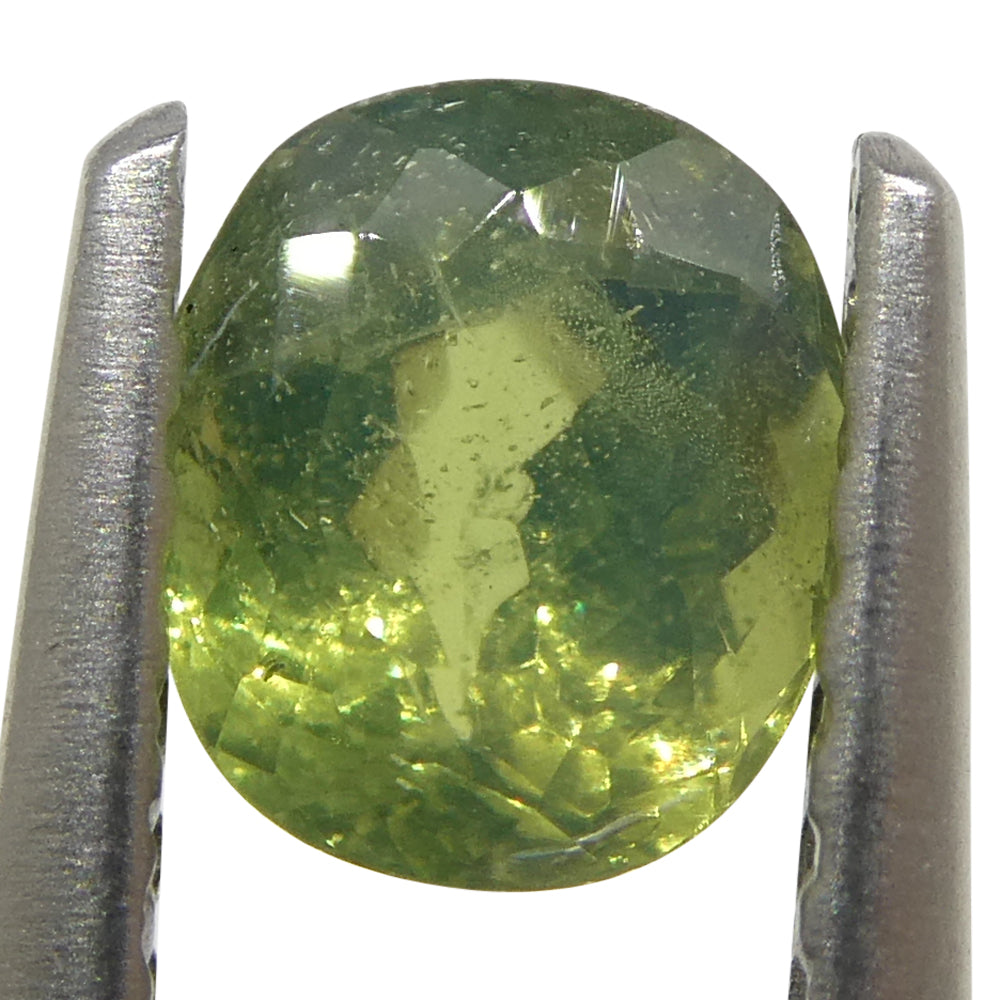 0.6ct Oval Yellowish Green to Greenish Yellow Alexandrite from Sri Lanka, Unheated - Skyjems Wholesale Gemstones