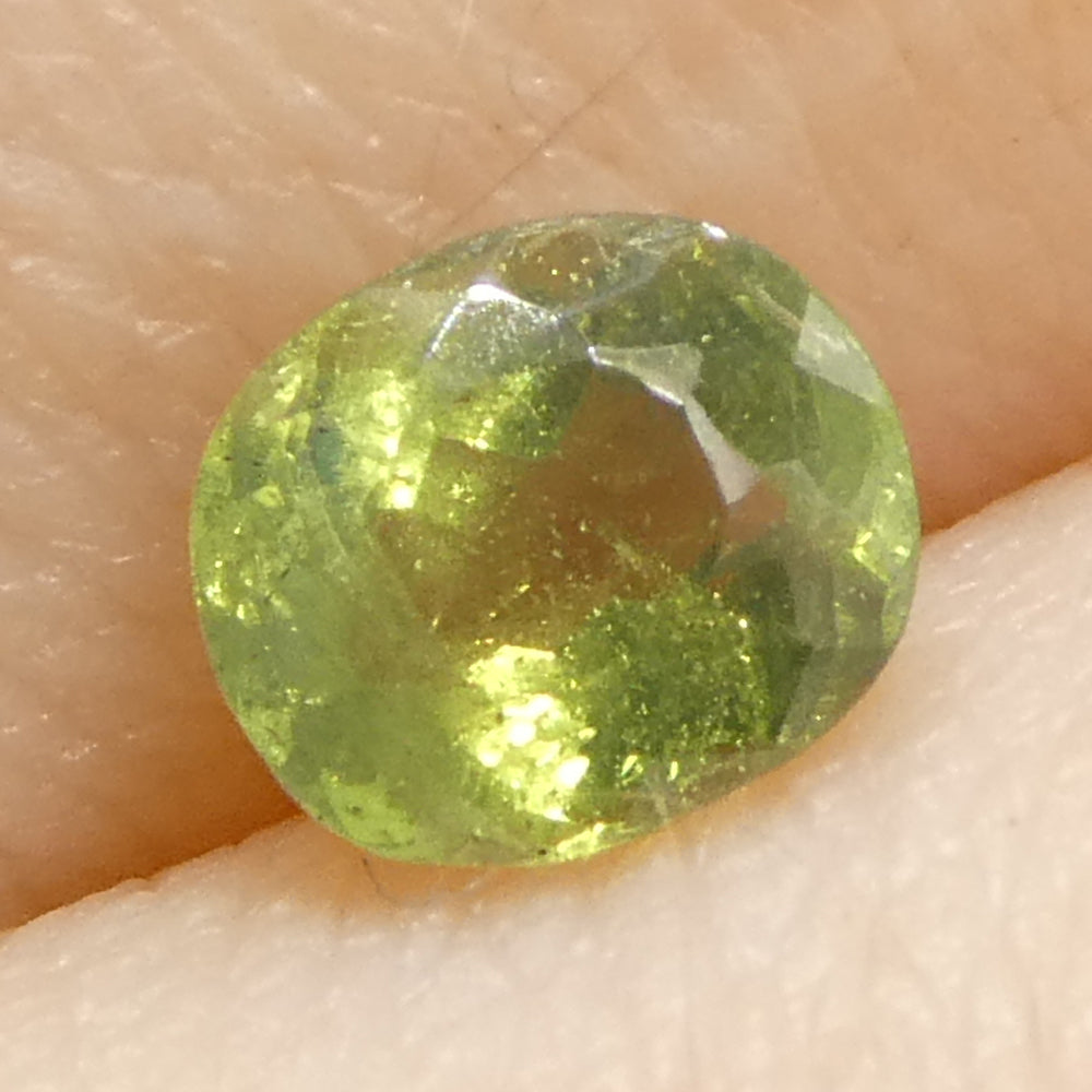 0.6ct Oval Yellowish Green to Greenish Yellow Alexandrite from Sri Lanka, Unheated - Skyjems Wholesale Gemstones