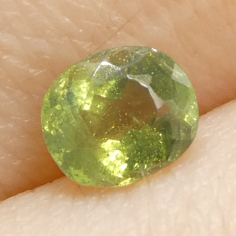 0.6ct Oval Yellowish Green to Greenish Yellow Alexandrite from Sri Lanka, Unheated