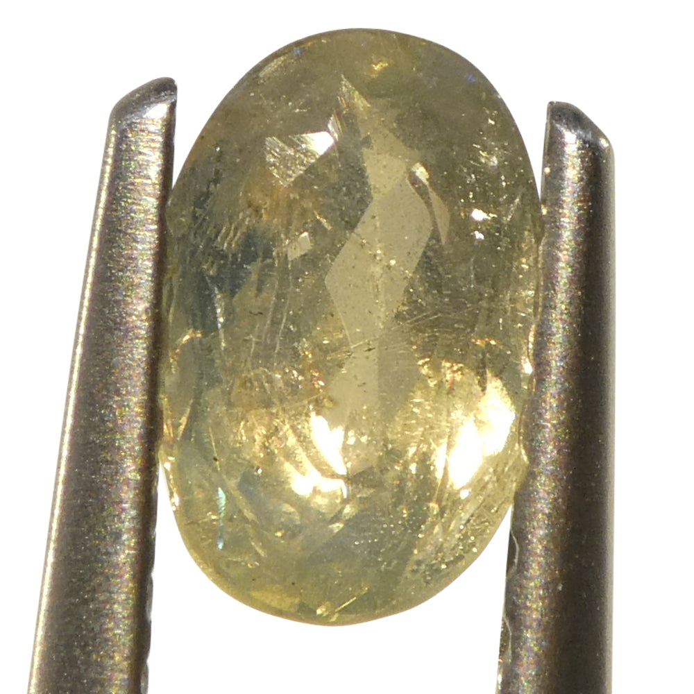 0.64ct Oval Yellowish Green to Greenish Yellow Alexandrite from Sri Lanka, Unheated - Skyjems Wholesale Gemstones