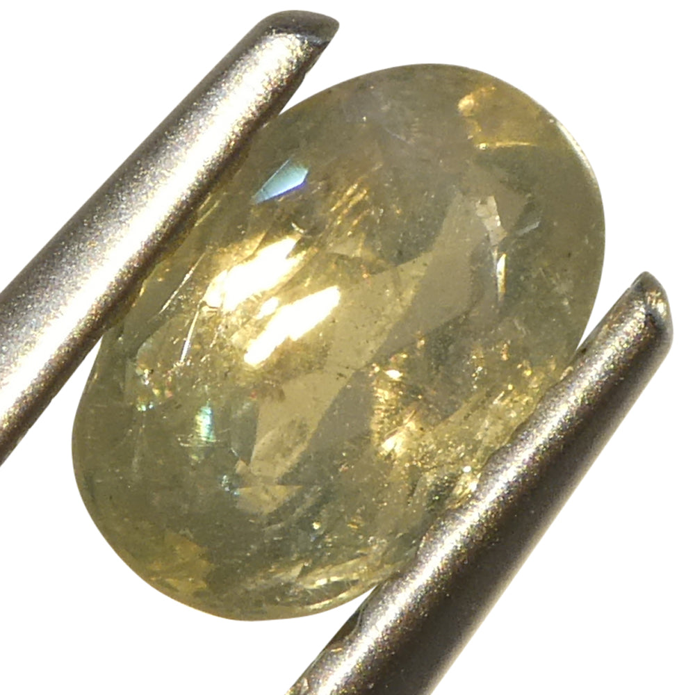 0.64ct Oval Yellowish Green to Greenish Yellow Alexandrite from Sri Lanka, Unheated - Skyjems Wholesale Gemstones