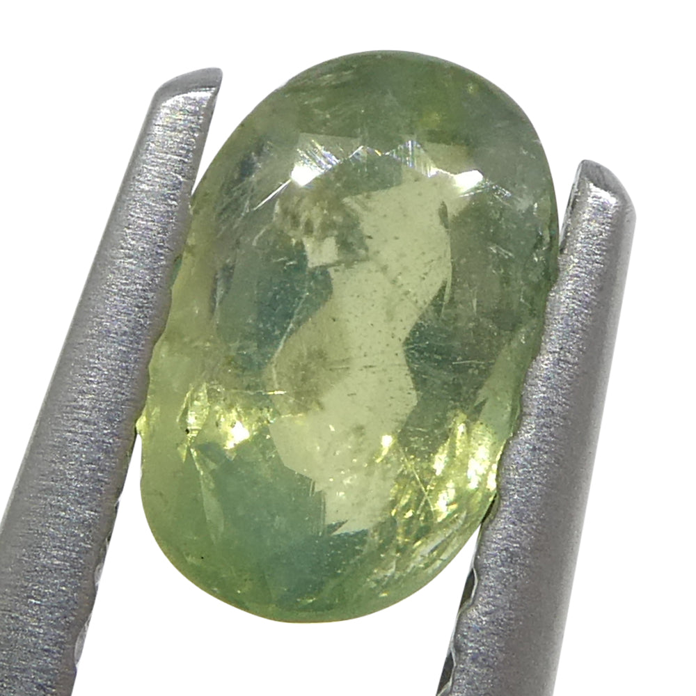 0.64ct Oval Yellowish Green to Greenish Yellow Alexandrite from Sri Lanka, Unheated - Skyjems Wholesale Gemstones