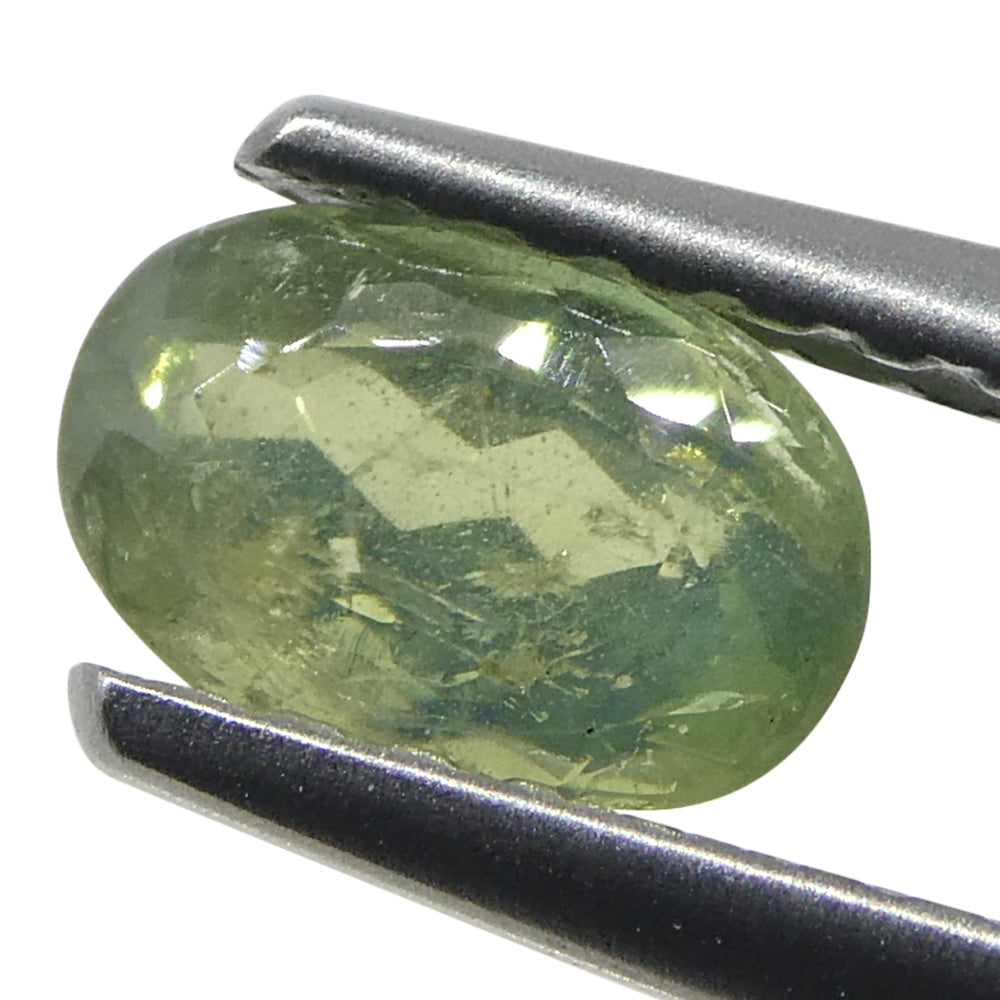 0.64ct Oval Yellowish Green to Greenish Yellow Alexandrite from Sri Lanka, Unheated - Skyjems Wholesale Gemstones