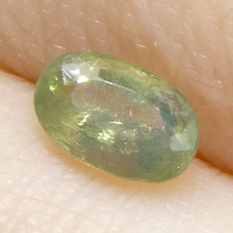 0.64ct Oval Yellowish Green to Greenish Yellow Alexandrite from Sri Lanka, Unheated