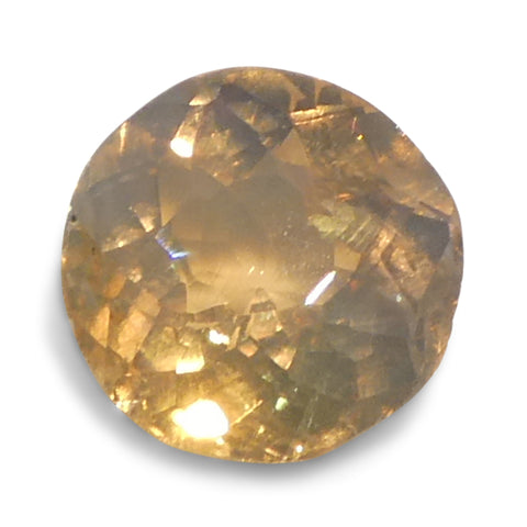 0.63ct Round Yellowish Green to Yellowish Brown Alexandrite from Sri Lanka, Unheated