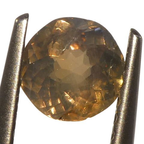 0.63ct Round Yellowish Green to Yellowish Brown Alexandrite from Sri Lanka, Unheated