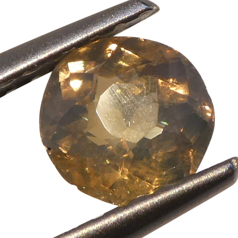 0.63ct Round Yellowish Green to Yellowish Brown Alexandrite from Sri Lanka, Unheated