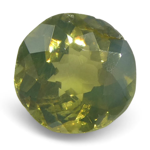 0.63ct Round Yellowish Green to Yellowish Brown Alexandrite from Sri Lanka, Unheated