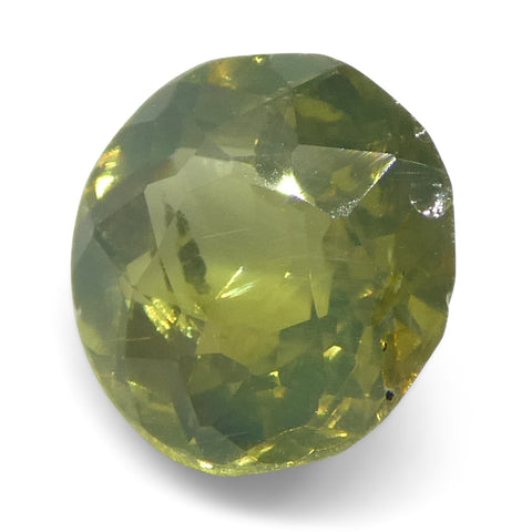 0.63ct Round Yellowish Green to Yellowish Brown Alexandrite from Sri Lanka, Unheated