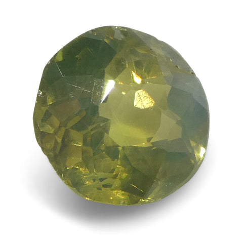 0.63ct Round Yellowish Green to Yellowish Brown Alexandrite from Sri Lanka, Unheated