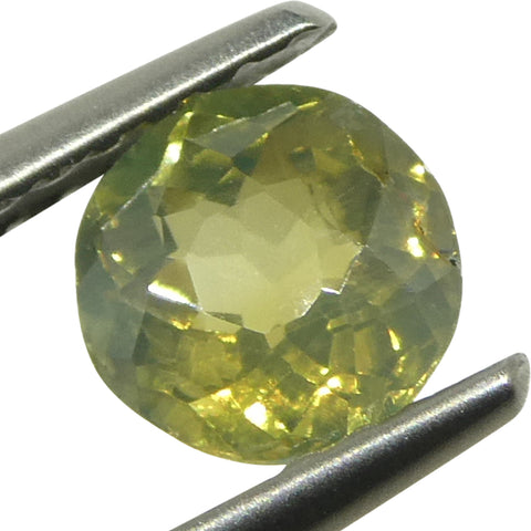 0.63ct Round Yellowish Green to Yellowish Brown Alexandrite from Sri Lanka, Unheated