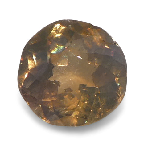 0.63ct Round Yellowish Green to Yellowish Brown Alexandrite from Sri Lanka, Unheated