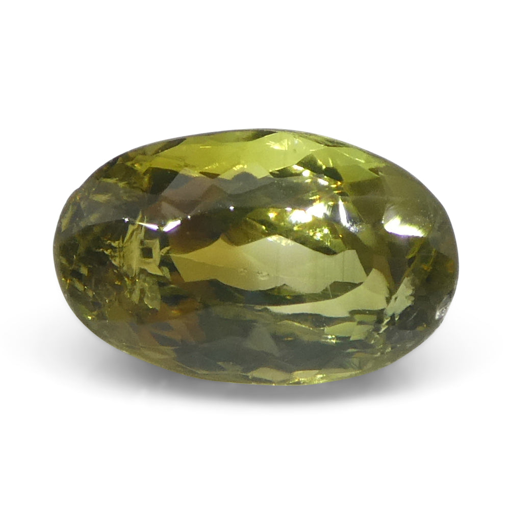 Alexandrite 1.02 cts 7.17 x 4.50 x 3.71 mm  Oval Yellowish Green changing to Yellowish Brown  $1020