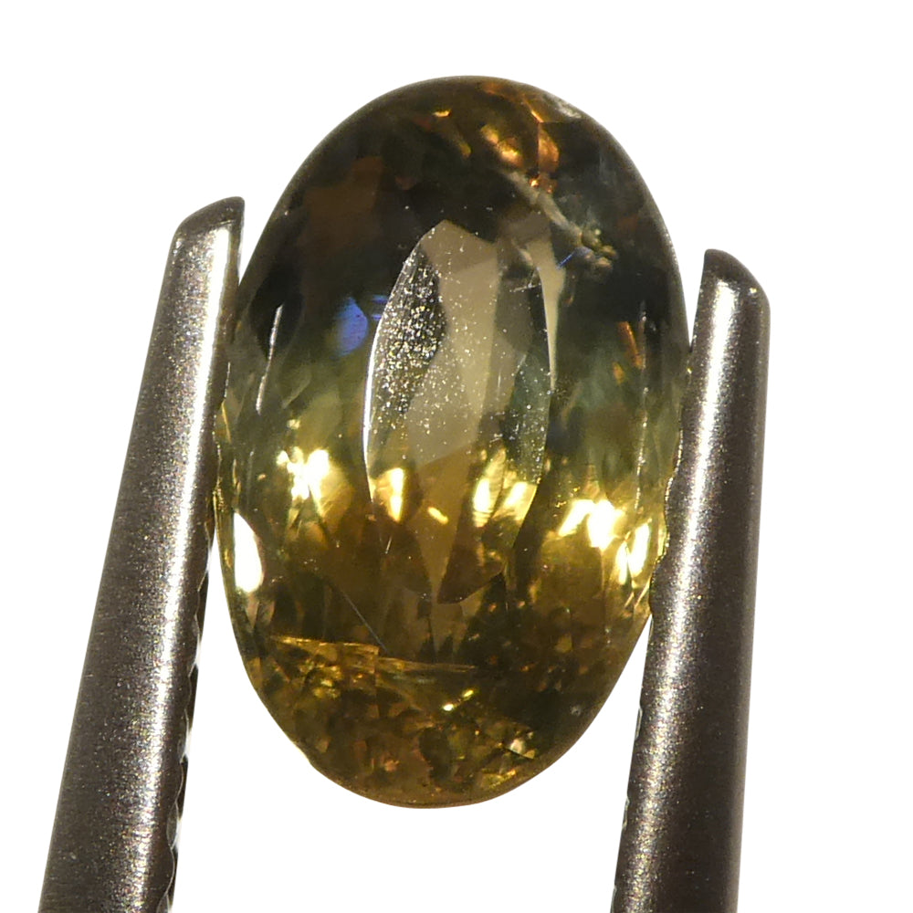 1.02ct Oval Yellowish Green to Yellowish Brown Alexandrite from Sri Lanka, Unheated - Skyjems Wholesale Gemstones