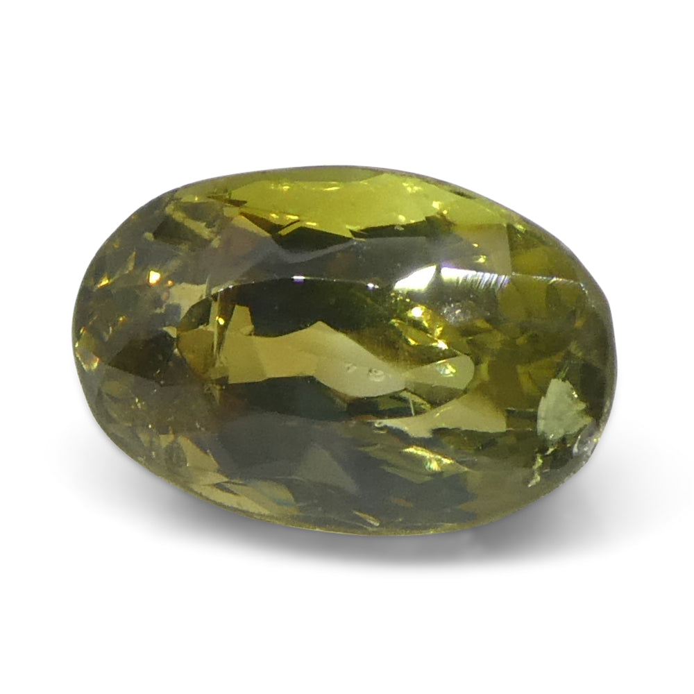 1.02ct Oval Yellowish Green to Yellowish Brown Alexandrite from Sri Lanka, Unheated - Skyjems Wholesale Gemstones