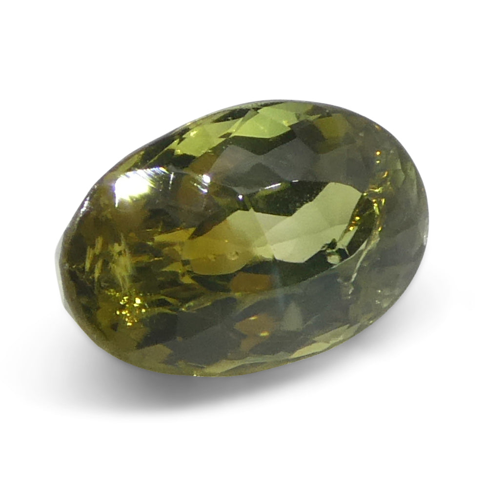 1.02ct Oval Yellowish Green to Yellowish Brown Alexandrite from Sri Lanka, Unheated - Skyjems Wholesale Gemstones