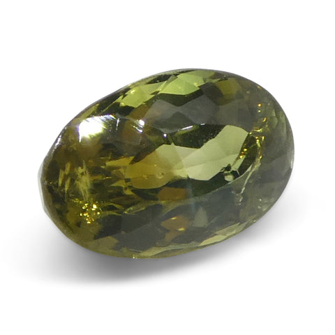 1.02ct Oval Yellowish Green to Yellowish Brown Alexandrite from Sri Lanka, Unheated