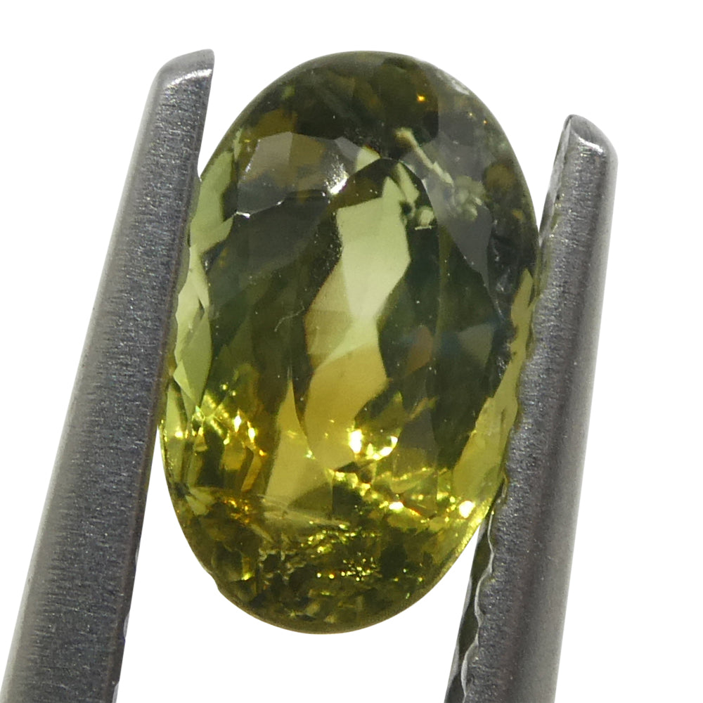 1.02ct Oval Yellowish Green to Yellowish Brown Alexandrite from Sri Lanka, Unheated - Skyjems Wholesale Gemstones