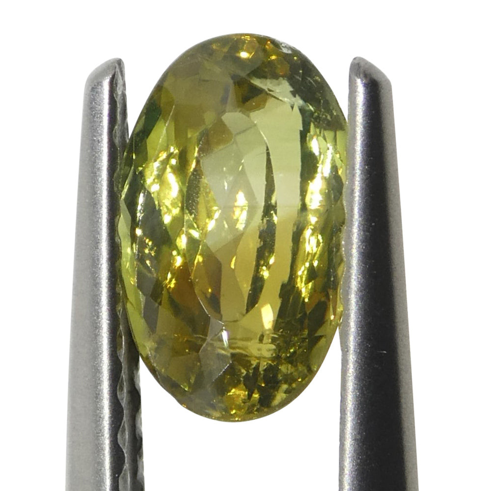 1.02ct Oval Yellowish Green to Yellowish Brown Alexandrite from Sri Lanka, Unheated - Skyjems Wholesale Gemstones