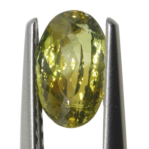 1.02ct Oval Yellowish Green to Yellowish Brown Alexandrite from Sri Lanka, Unheated