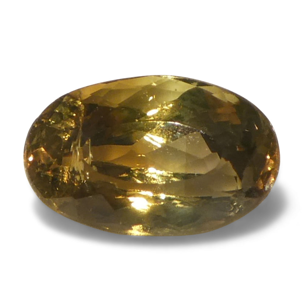 1.02ct Oval Yellowish Green to Yellowish Brown Alexandrite from Sri Lanka, Unheated - Skyjems Wholesale Gemstones