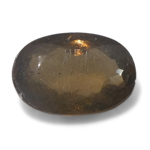 0.72ct Oval Yellowish Green to Yellowish Brown Alexandrite from Sri Lanka, Unheated