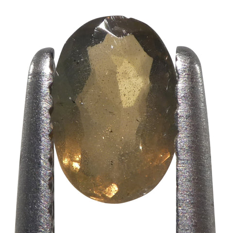 0.72ct Oval Yellowish Green to Yellowish Brown Alexandrite from Sri Lanka, Unheated