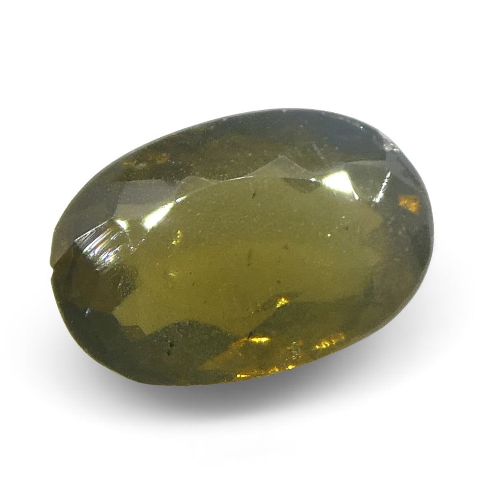 0.72ct Oval Yellowish Green to Yellowish Brown Alexandrite from Sri Lanka, Unheated - Skyjems Wholesale Gemstones