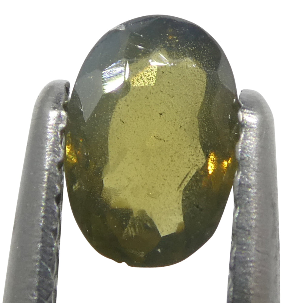 0.72ct Oval Yellowish Green to Yellowish Brown Alexandrite from Sri Lanka, Unheated - Skyjems Wholesale Gemstones