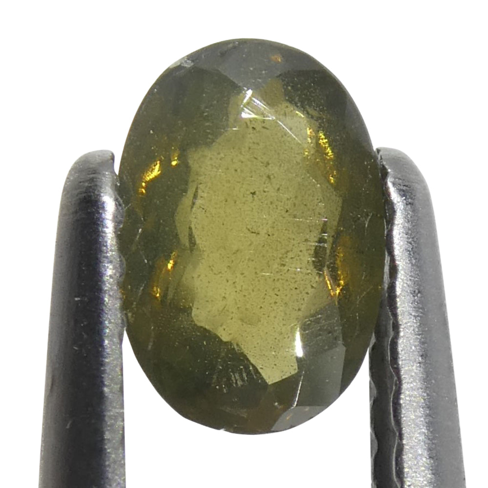 0.72ct Oval Yellowish Green to Yellowish Brown Alexandrite from Sri Lanka, Unheated - Skyjems Wholesale Gemstones