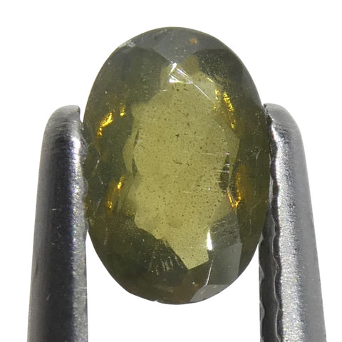 0.72ct Oval Yellowish Green to Yellowish Brown Alexandrite from Sri Lanka, Unheated