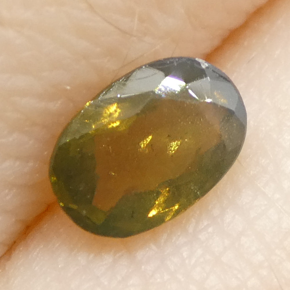 0.72ct Oval Yellowish Green to Yellowish Brown Alexandrite from Sri Lanka, Unheated - Skyjems Wholesale Gemstones