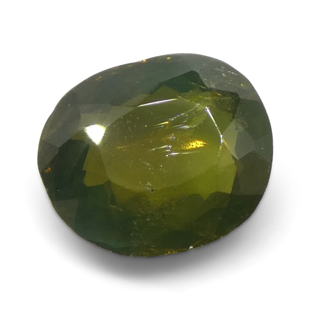 Alexandrite 0.64 cts 6.15 x 4.16 x 2.57 mm Oval Yellowish Green changing to Yellowish Brown  $640