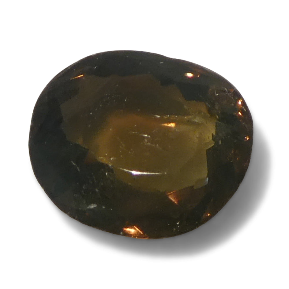 0.64ct Oval Yellowish Green to Yellowish Brown Alexandrite from Sri Lanka, Unheated - Skyjems Wholesale Gemstones