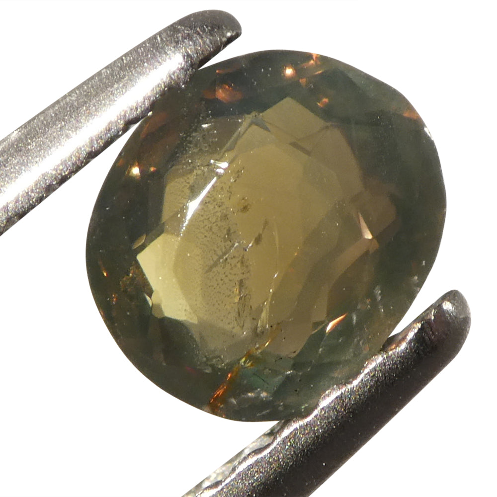 0.64ct Oval Yellowish Green to Yellowish Brown Alexandrite from Sri Lanka, Unheated - Skyjems Wholesale Gemstones