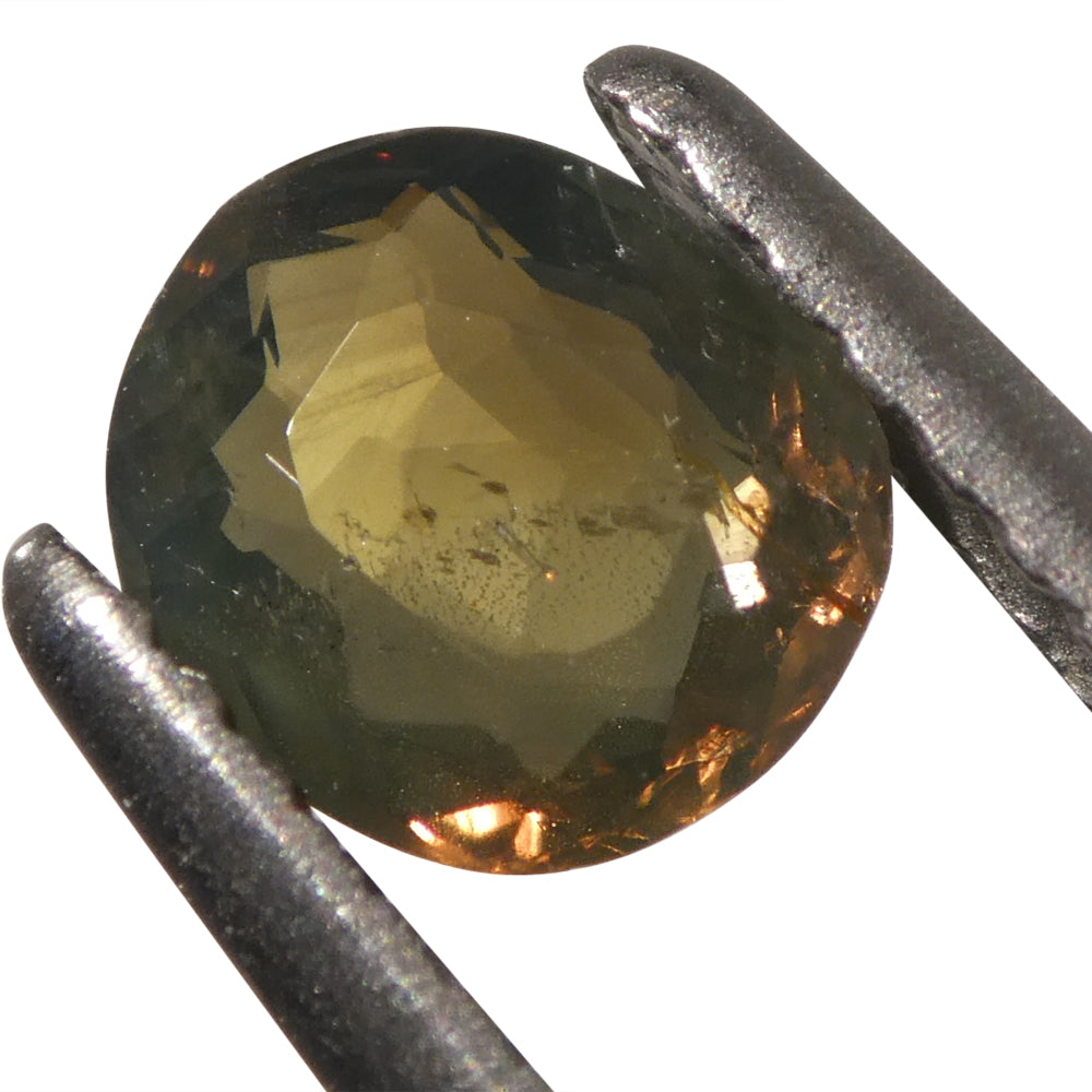 0.64ct Oval Yellowish Green to Yellowish Brown Alexandrite from Sri Lanka, Unheated - Skyjems Wholesale Gemstones