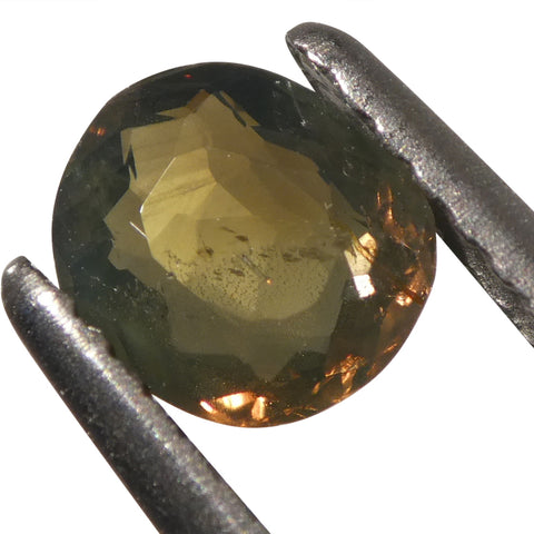 0.64ct Oval Yellowish Green to Yellowish Brown Alexandrite from Sri Lanka, Unheated